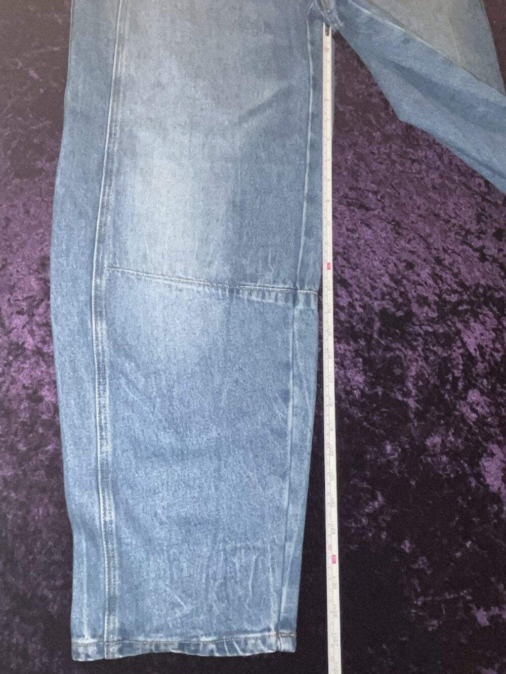 NEW LOFT Wide Leg High Rise Barrel Jeans Vtg Distressed 30-32" Waist Ann Taylor - Picture 7 of 12
